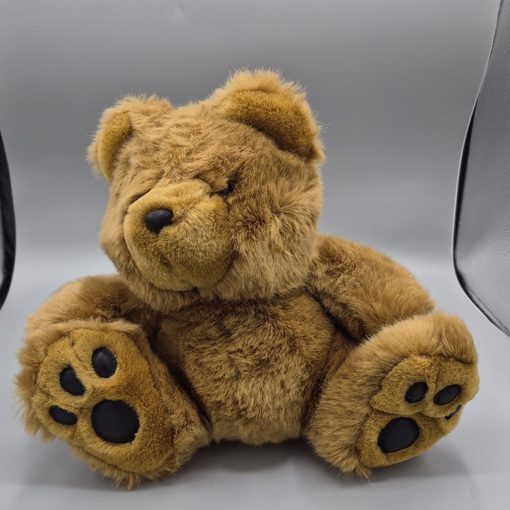 Balloon Club 10" Stuffed Plush Brown‎ Teddy Bear Animal Hard Eyes Nose